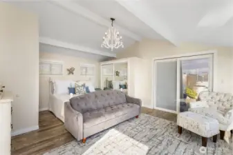 Primary bedroom is all freshly remodeled.