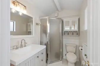 Primary bathroom has been updated