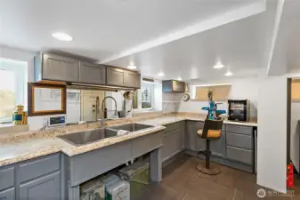 Main workshop area with view of the water