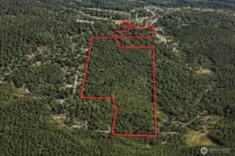 Overhead view with approximate boundaries in red.