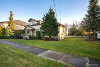 Wide lot with large side yard