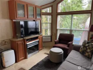 Plenty of seating. Hide-a-bed sofa.