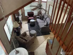 Looking at living area from loft.