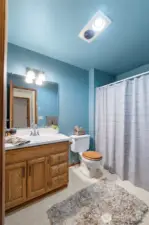 Full guest bathroom located upstairs.