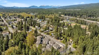 Aerial view of the surrounding areas of beautiful Cle Elum.