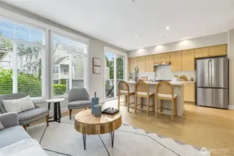 Sunlit Family Room Offering a Cheerful Ambiance