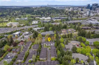 Looking West, Meydenbauer Bay, Lake Washington and Seattle in the distance