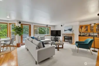 Tons of natural light in this virtually staged living room