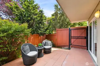 One of two spacious patios...