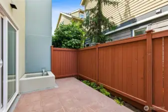 Private and protected, this is the patio off kitchen/dining area...