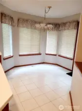 Spacious dinette with door to access the back decks