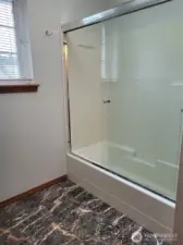 Separate tub/shower in upstairs bathroom