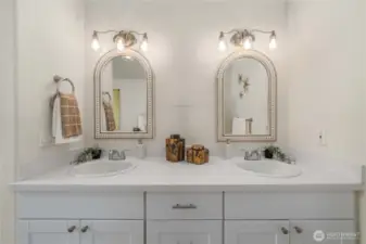 Dual vanity for primary bath.