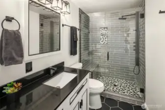 Granite countertops & new closet system.