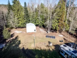 Aerial view of the cleared building site