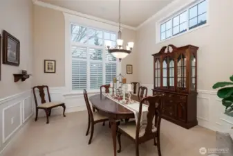 Formal Dining room, light & bright w/high windows.