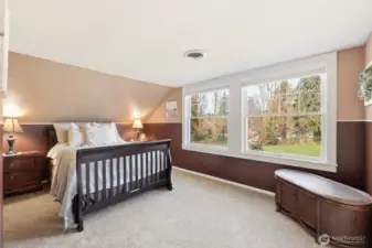 1 of 3 upstairs bedrooms. This room over looks the pasture.