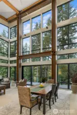 Dining at this table in the middle of the established trees would be such a delightful experience.