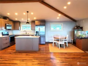 Kitchen with dining area.