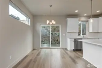 Dining Area with slider to the back yard