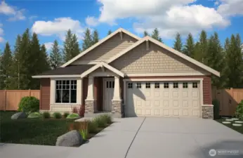 The Hemlock on lot 61, 1856 sq ft, 3 bed, 2 bath home that backs up to open space and will be complete in Aug. 2025