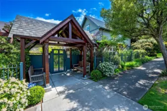 Front gated/secured entry.