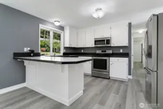 Freshly finished kitchen with ample space