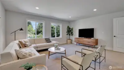 This would be a great space for a media room, play room or convert into a larger home office.