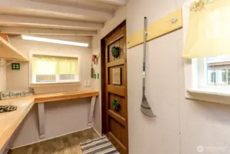 Inside garden shed