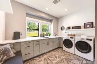 Real large laundry & utility room.