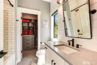 Bedroom 2 has this ensuite bathroom, makes it private & convenient.