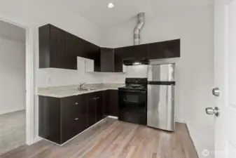 1 bed, 1 bath ADU with private exterior entrance. *Staircase at the back of the building.