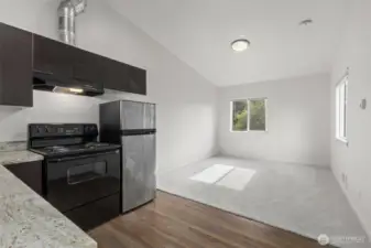 1 bed, 1 bath ADU with private exterior entrance. *Staircase at the back of the building.