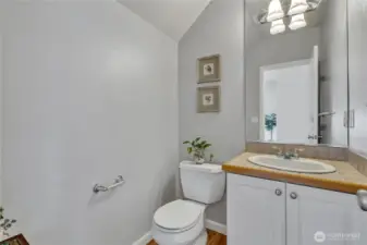 The half bath on the main floor.