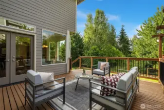 Outdoor Living & Dining Space, Completely Private to the Protected Green Space