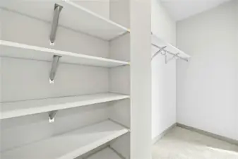 The walk-in closet in the second ensuite bedroom.