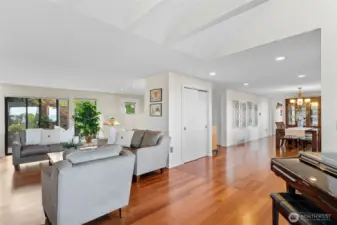 Brazillian cherry hardwoods throughout the main level