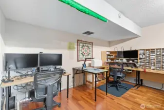 Office created on lower level as part of the rec-room