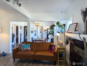 View of length of home. Bedroom back to the left.