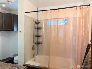 Shower/tub combo.
