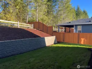 Fully fenced back yard