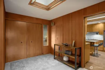 Incredibly well cared for home with mahogany paneling, detailed trim around the skylights, vintage light fixtures, original tile and other classic details from this era.