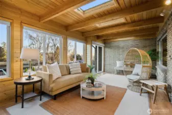 A great sunroom to enjoy all the natural light even if it's still a bit chilly outside.