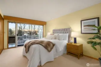 Main floor primary suite with good closet space and a private bath