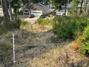 Looking down the easement West