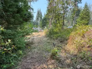 top edge of property facing easement