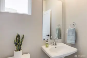 At the top.. a powder room