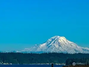 View of Mt Rainier from balcony