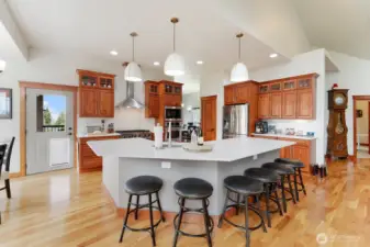 Granite countertops with additional seating space