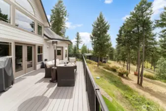 Large Trex decking back deck